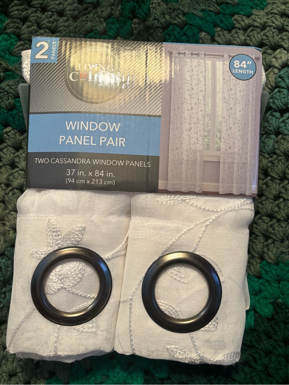 Two sets - four panels White Cassandra Grommet Window Panel Pair - 84" Length